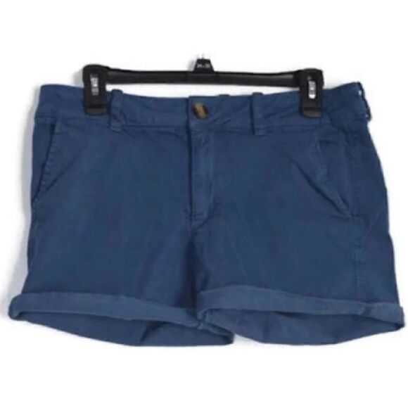 AMERICAN EAGLE BLUE TWILL MIDI SHORTS - Picture 2 of 6